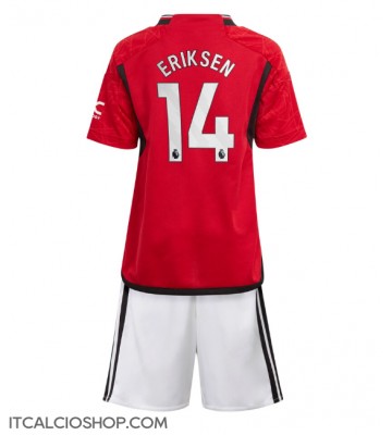 Manchester United Christian Eriksen #14 Prima Maglia Bambino 2023-24 Manica Corta (+ Pantaloni corti)